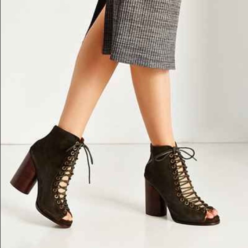 GRAY Jeffrey Campbell Free Love Lace Up Heel